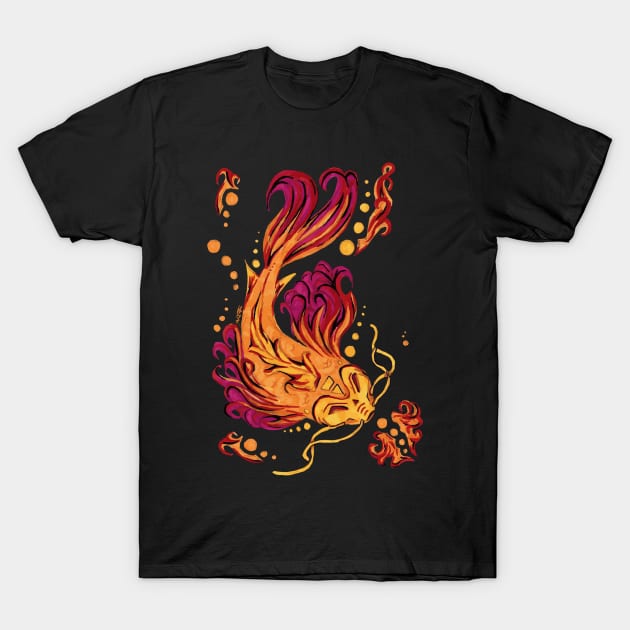 Koi Elemental- Lava T-Shirt by hybridgothica